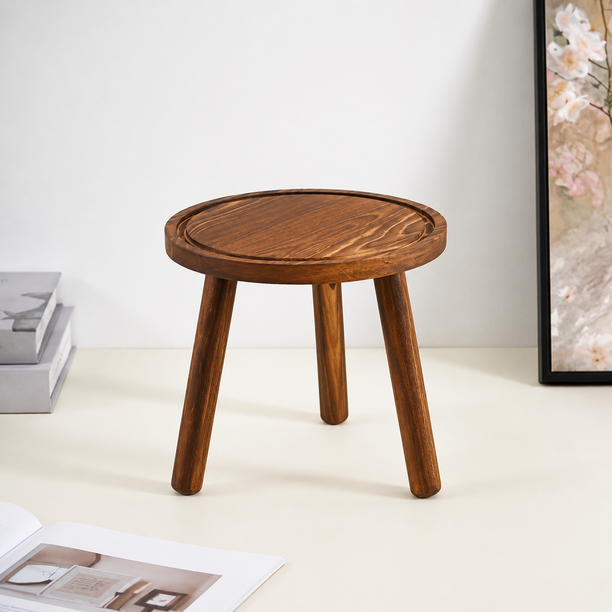 Aura | Tavolino Decorativo Artigianale in Rovere Massello