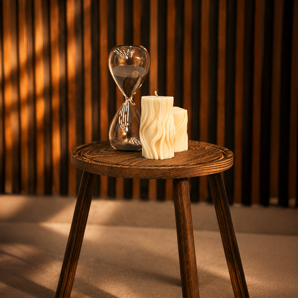 Aura | Tavolino Decorativo Artigianale in Rovere Massello